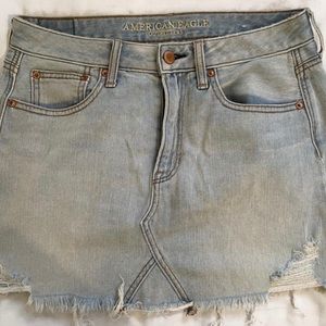 American Eagle Outfitters light wash mini jean skirt